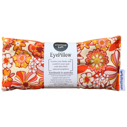 Groovy Flowers Orange Eye Pillow