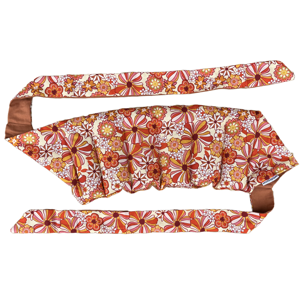 Groovy Flowers Orange Wrap Around With Ties