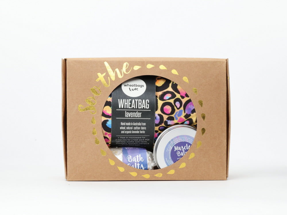 Soothe Gift Pack - Passion wheatbag, bath salts and muscle balm