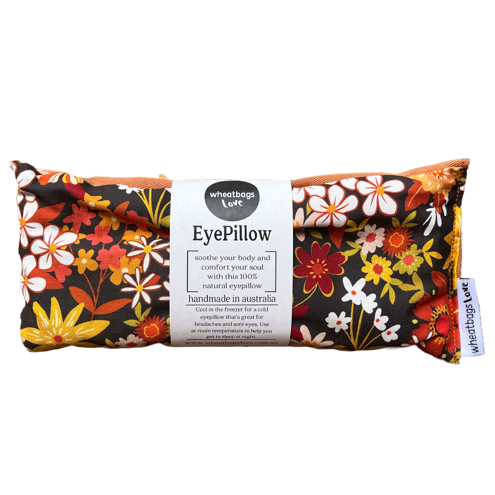 Groovy Flowers Black Eye Pillow