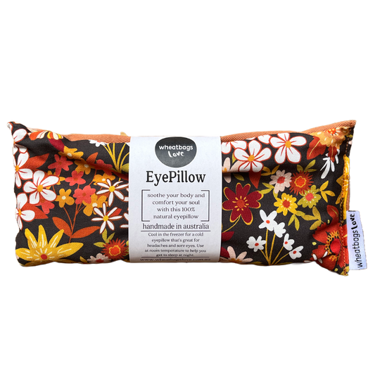 Groovy Flowers Black Eye Pillow