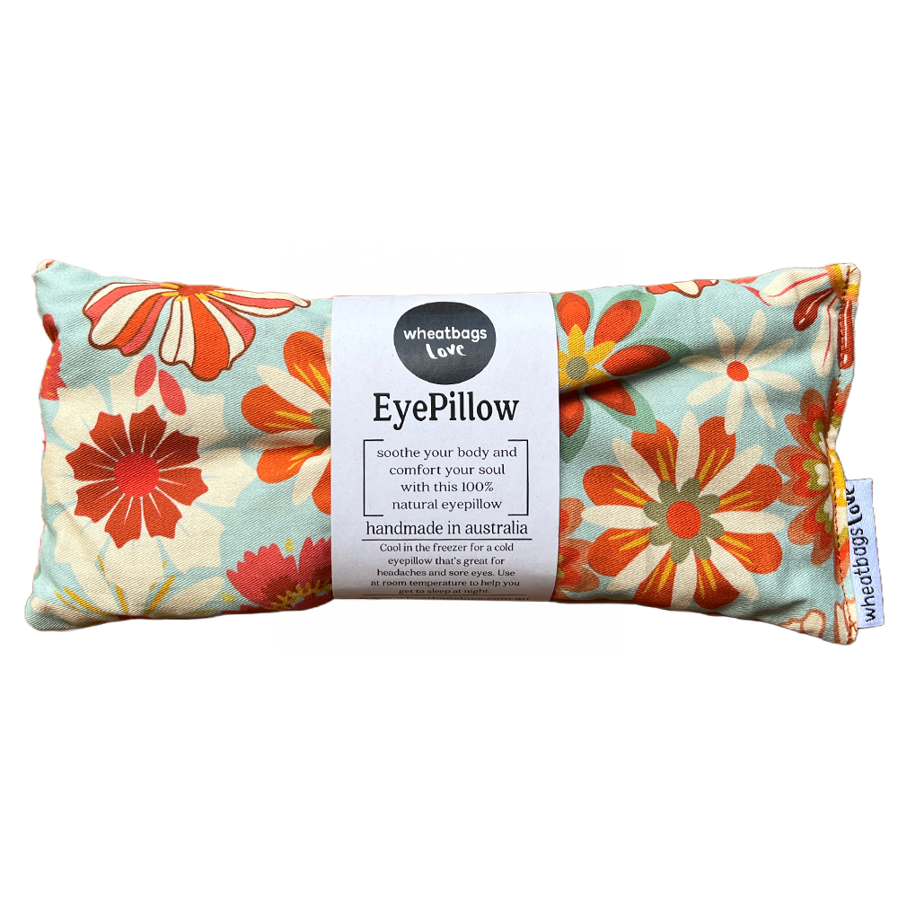 Groovy Flowers Khaki Eye Pillow