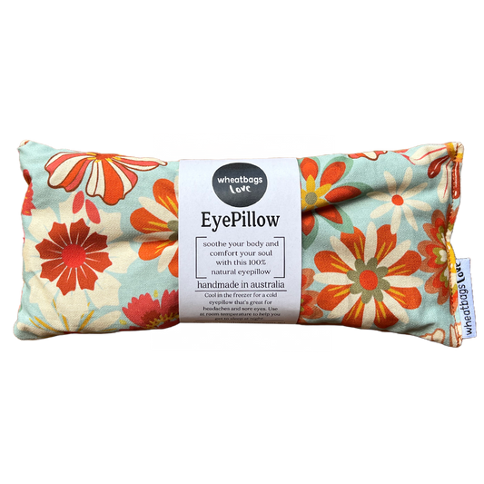 Groovy Flowers Khaki Eye Pillow