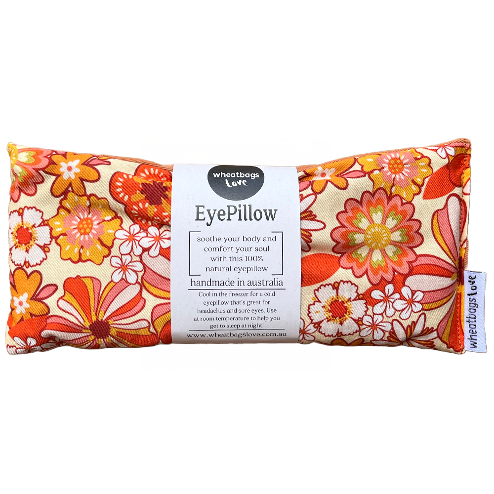 Groovy Flowers Orange Eye Pillow