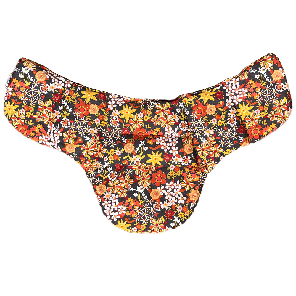 Groovy flowers black neck heat pack