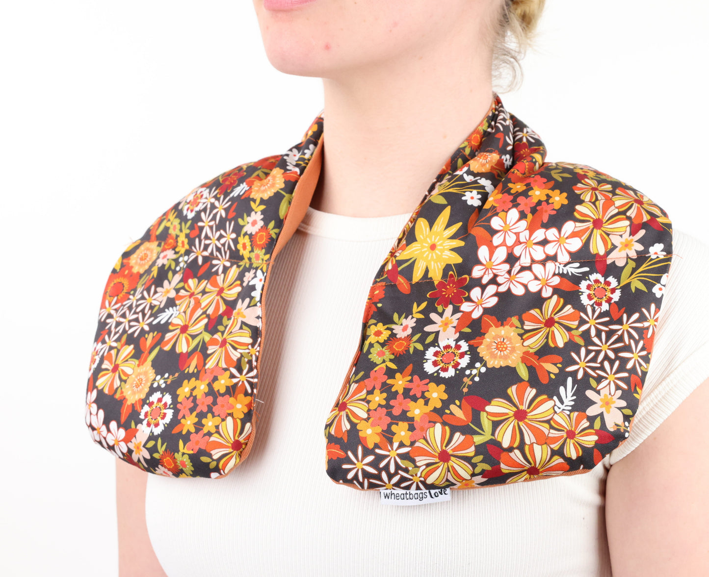 Neck Heat Pack Groovy Flowers Black