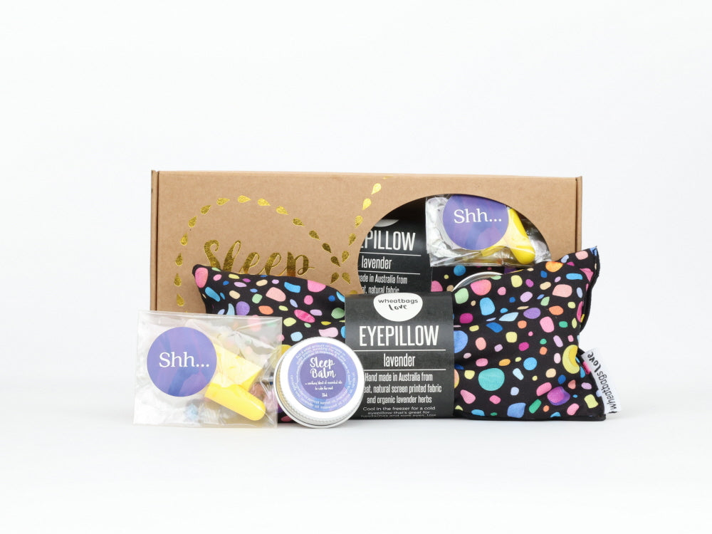 Sleep Gift Pack - Black Pebbles Eyepillow, Sleep Balm and Earplugs