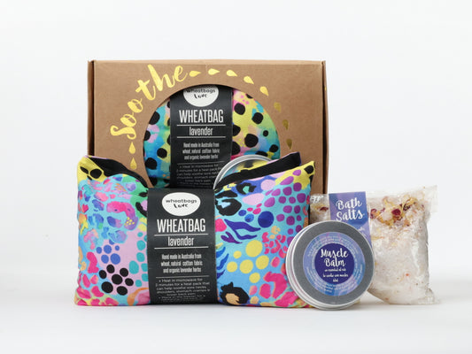 Soothe Gift Pack - Electric Leopard wheatbag, bath salts and muscle balm