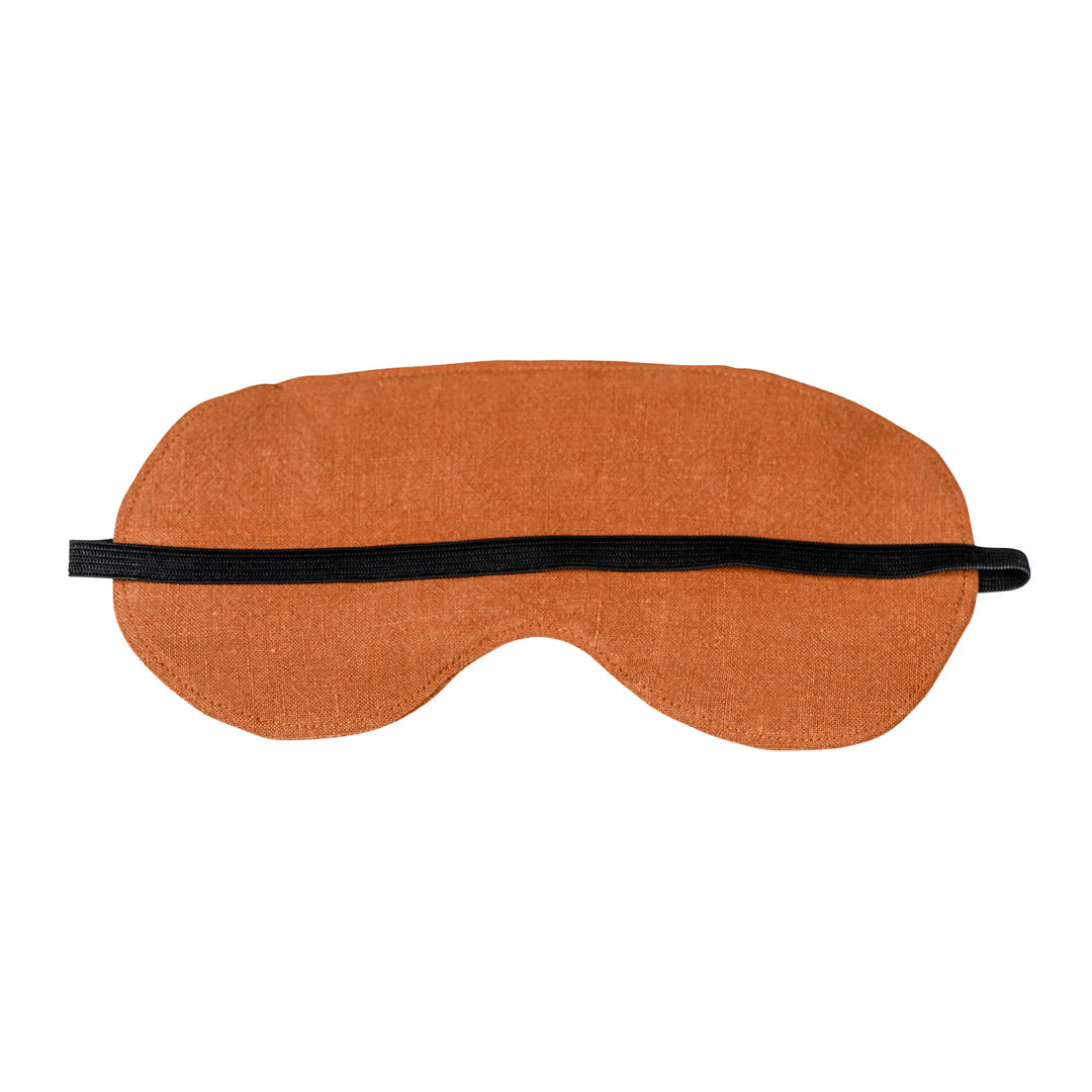 Copper Luxe Linen Eye Mask - back