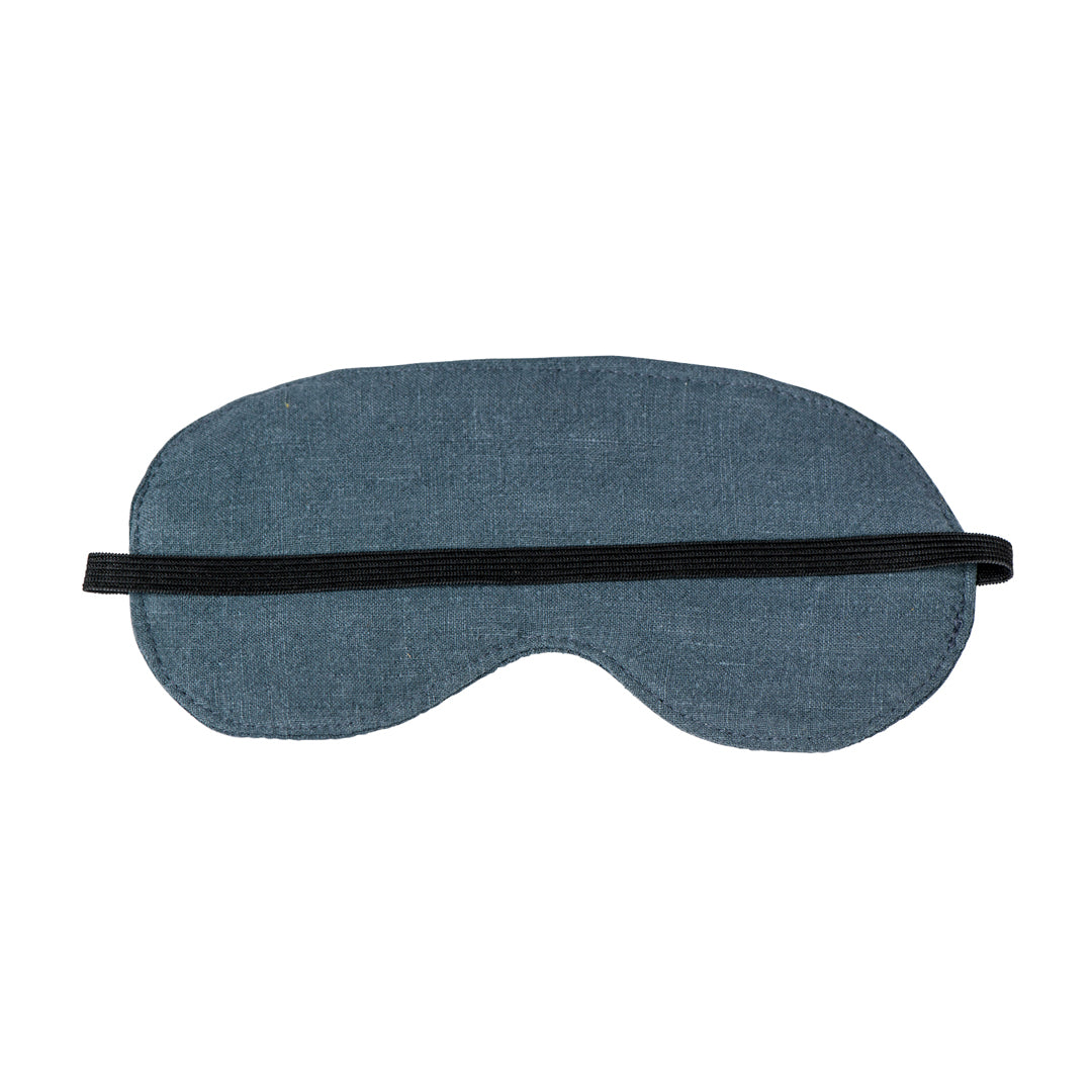 Slate Luxe Linen Eye Mask - back