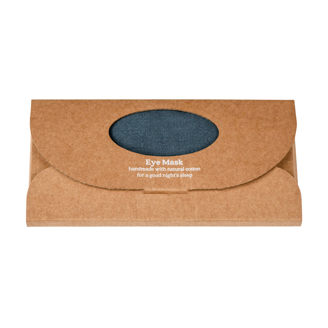 Slate Luxe Linen Eye Mask in a box