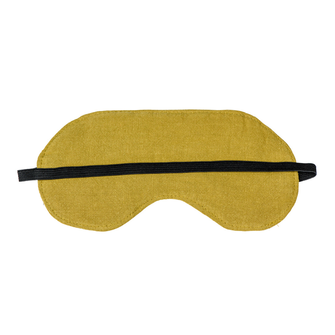 Pistachio Luxe Linen Eye Mask - back