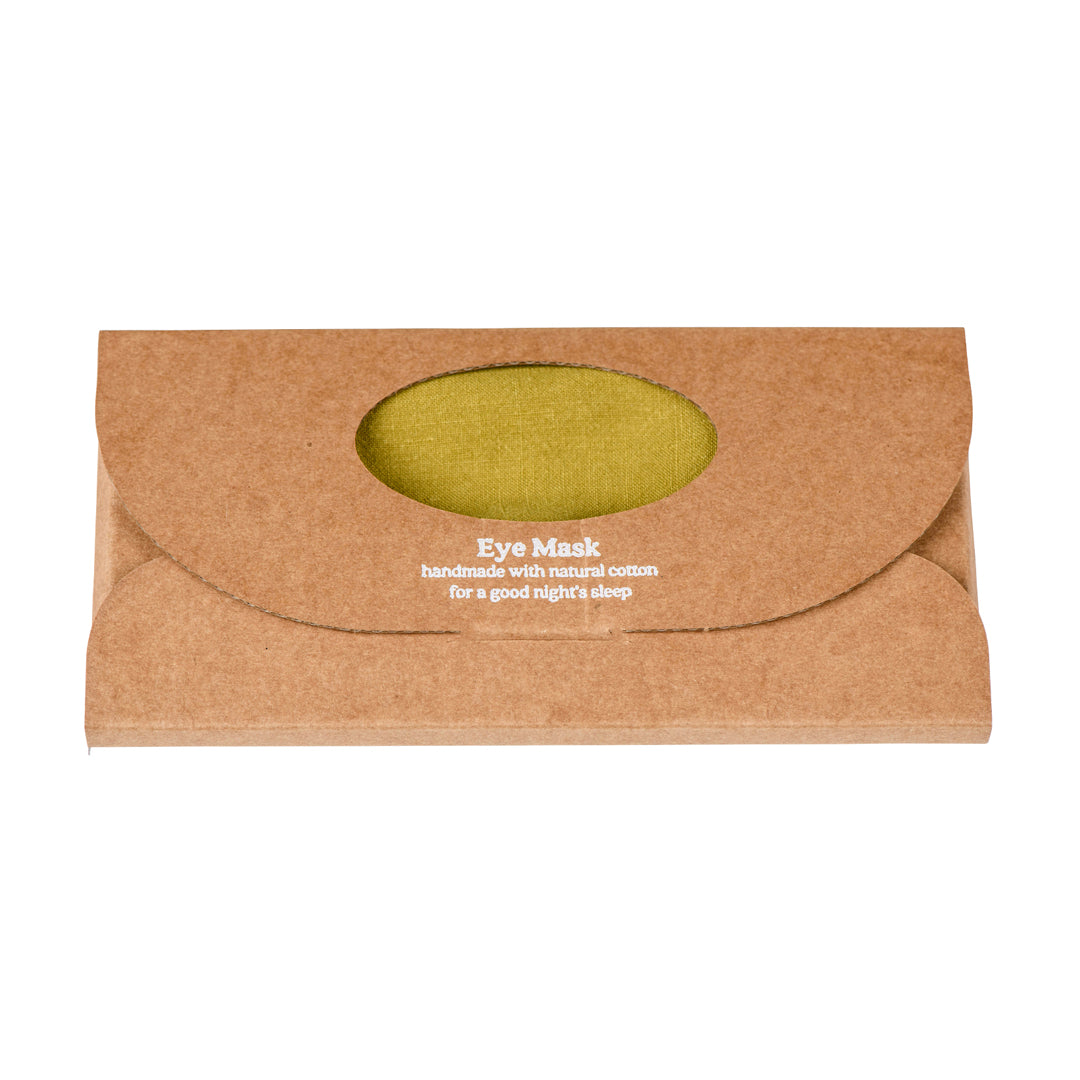 Pistachio Luxe Linen Eye Mask in a box